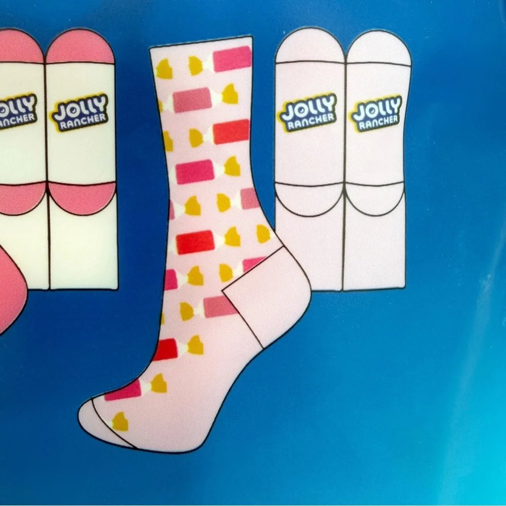 Jolly Rancher Candy Crew Socks Womens Gift Set Cherry Watermelon Light Pink Red